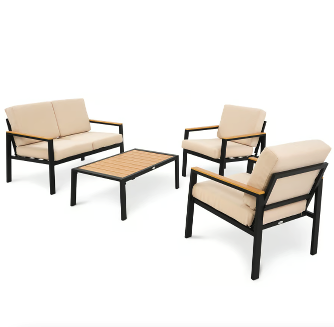 Комплект садових меблів Di Volio Merano чорний/бежевий Киев - изображение 4