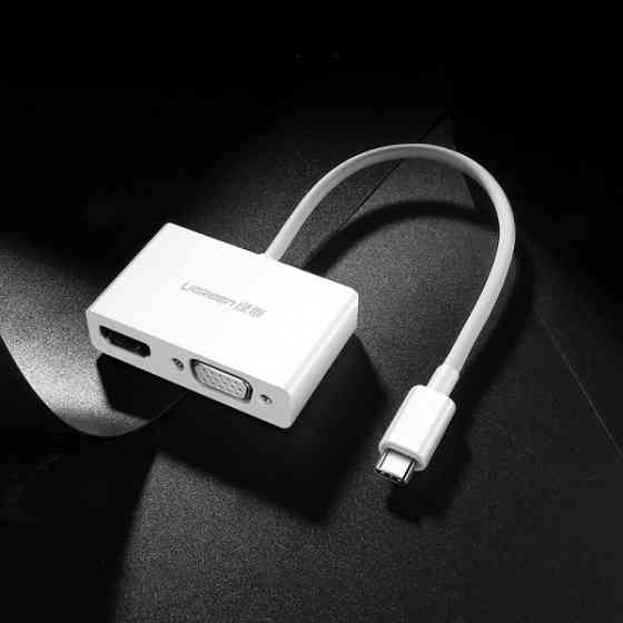 Перехідник-Конвертер USB Type C to HDMI + VGA MM123 UGREEN Білий (30843) Київ