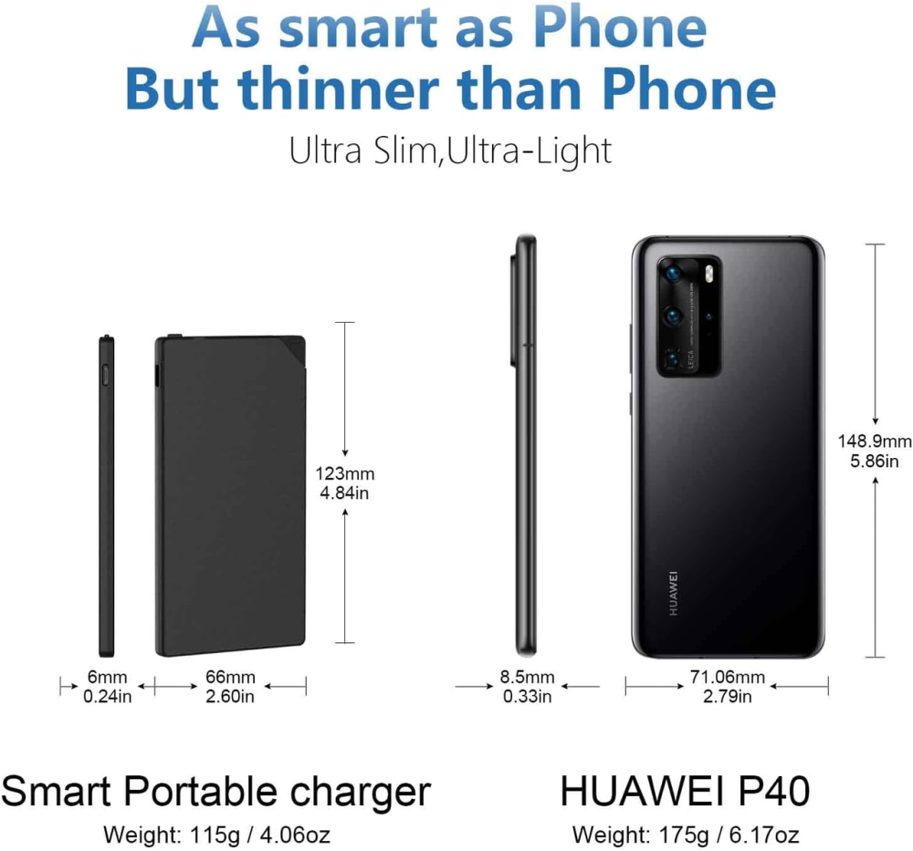 Повербанк 5000 миллиампер-часов со встроенным Lightning кабелем для iPhone, тонкий Power Bank, LED индикатор, 115 граммов Киев - изображение 2
