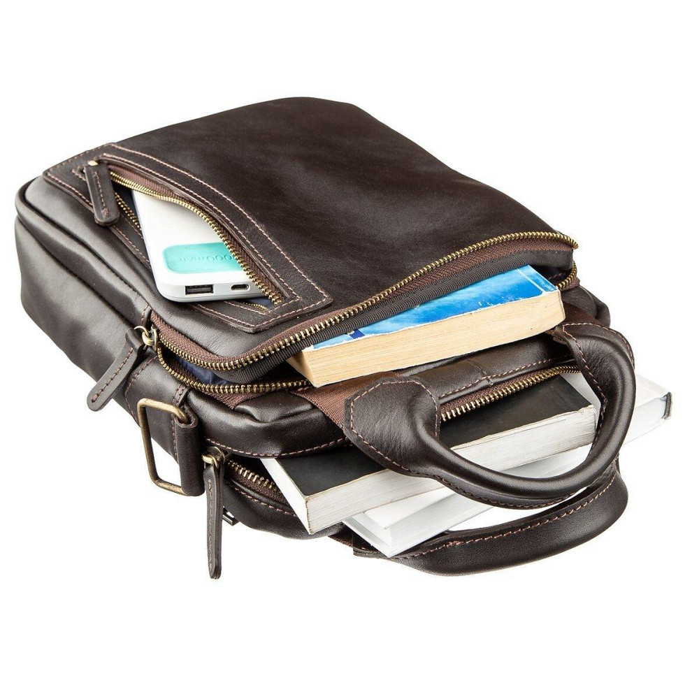 Сумка мужская SHVIGEL 11183 в гладкой коже Коричневая Киев - изображение 3