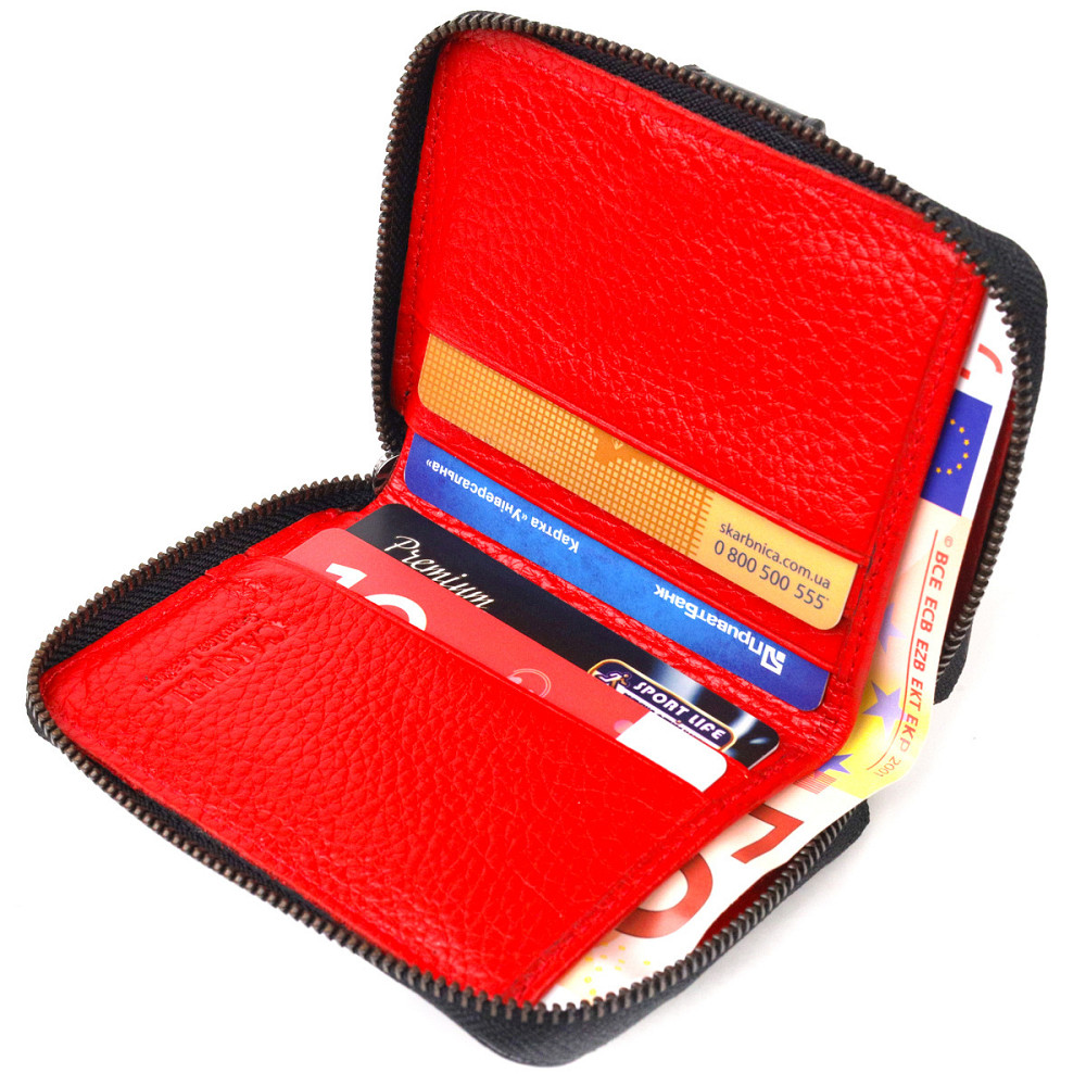 Стильное женское портмоне из натуральной кожи CANPELLINI 21490 Черное Киев - изображение 8