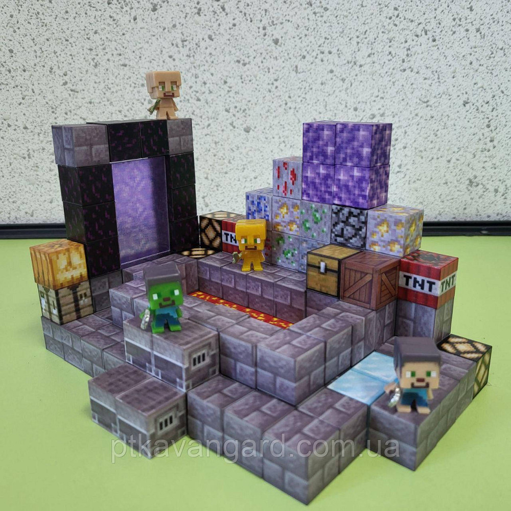 Конструктор магнітний Майнкрафт 124 магнітних блоков портал в печері Dream World LZCK 080 Хмельницький - фото 1