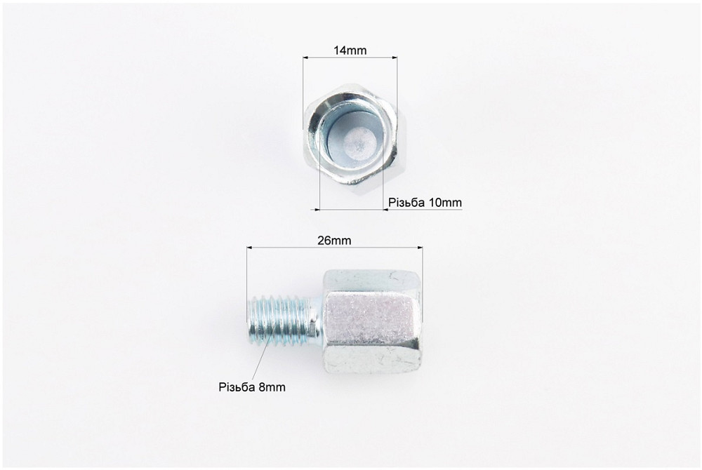 Дзеркал перехідник під кріплення М8 прав / прав. для дзеркал М10 прав / прав. к-кт 2шт Київ - фото 2