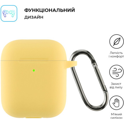 Чохол для навушників Armorstandart Ultrathin Silicone Case With Hook для Apple AirPods 2 Yellow (ARM59696) Вінниця - фото 2