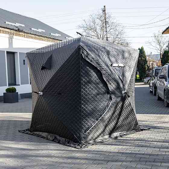 Намет зимовий утеплений "куб" (3-місний 210х210х210), Зимовий намет для рибалки туризму кемпінгу та подорожей Чорний LU-BD18B Київ