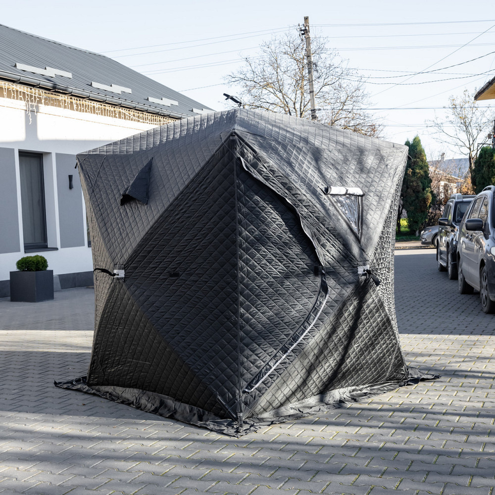 Намет зимовий утеплений "куб" (3-місний 210х210х210), Зимовий намет для рибалки туризму кемпінгу та подорожей Чорний LU-BD18B Київ - фото 1