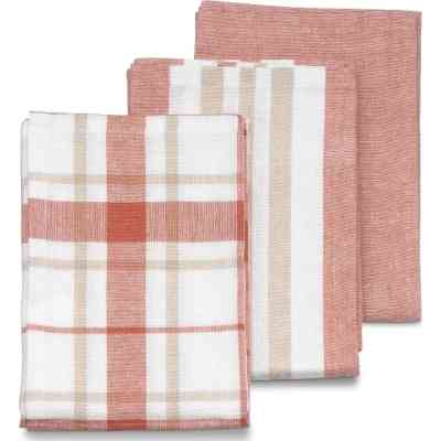 Рушник Kela кухонний набір Pasado, біло-теракотовий, 65x45 см, 3 шт (15973) (00000027550) Вінниця