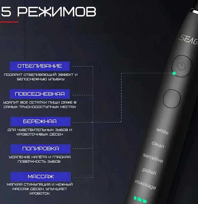 Электрощетка Seago SG 575 зубная щетка зубна электрощітка акумуляторна. Киев - изображение 5