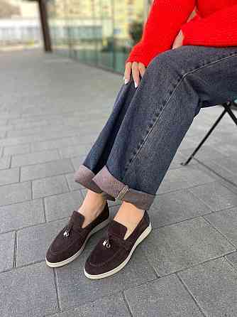 ALLSY Лоферы женские ALLSY коричневые натуральная замша плоская подошва размер 36-40 (340-3041- Коломия