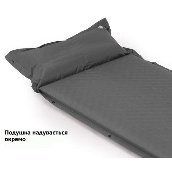 Килимок самонадувний одномісний з подушкою Naturehike CNK2300DZ014, 30мм, графіт Киев - изображение 5