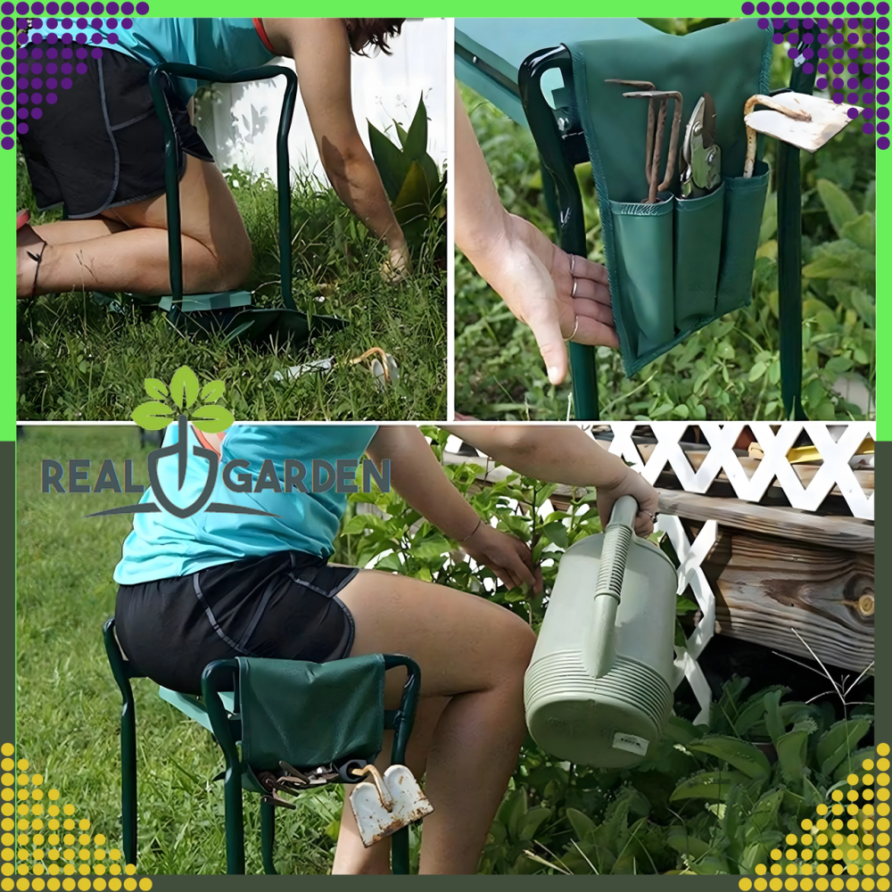 Садовий складаний стілець-колінник 3в1 + 2 органайзери (сумки для інструментів) Київ - фото 4