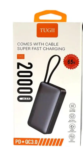 Power Bank TUGII Y65 20000 мАч, PD 65Вт, QC 22.5Вт, для ноутбука и MacBook, быстрая зарядка Одесса - изображение 10