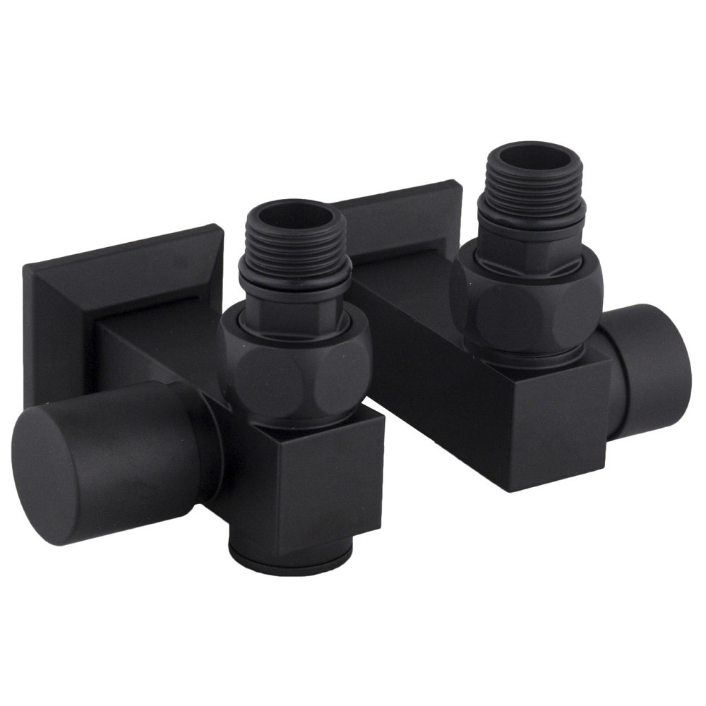 Набір Кран вентильний кутовий з американкою SOLOMON LUX 1/2″CUBE BLACK 8888_ТЕН (1уп) (000028372) Киев - изображение 1