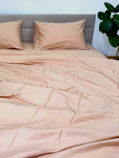 Ecotton Комплект постільної білизни Ecotton полуторний 150х215 см однотонний бежевий (159А) Коломия - фото 2