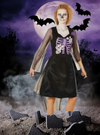 Плаття на Хеловін жіноче Наречена скелета чорно-фіолетовий M Київ