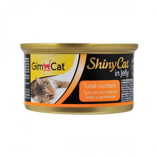 Корм влажный GimCat Shiny Cat для кошек с тунцем и курицей в желе 70 г Киев - изображение 1