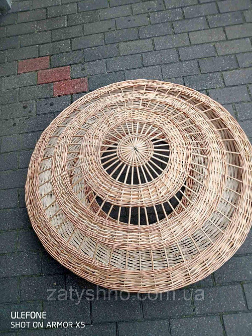 Люстра із лози плетена плоска велика Київ - фото 3