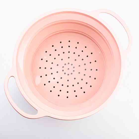 TS Kitchen Друшляк силіконовий складаний з ручками 2.6 л Рожевий HP34544P Киев
