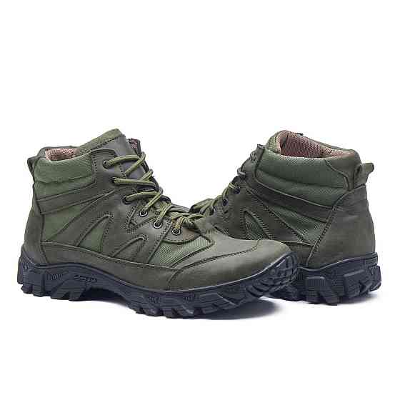 Тактичні черевики, шкіра та кордура, прошиті. Міцні ЗСУ Хакі Демі 38 (25) Харків