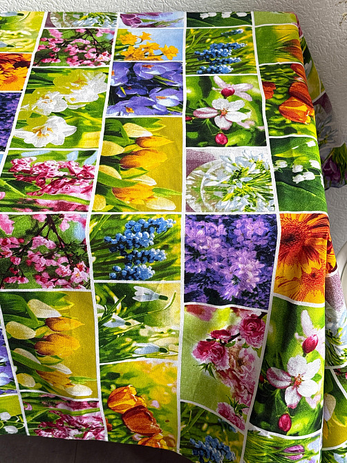 Ecotton Скатертина Ecotton 150х220 см бавовняна з рогожки Весняні квіти (11550\1) Коломыя - изображение 1