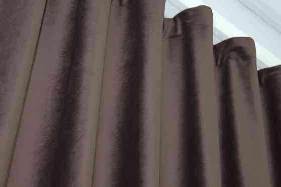 Комплект готових штор VR-Textil Оксамит (бархат) Kadife № 1131ш Коричневий 150х275 см 2 шт (30-949) Київ