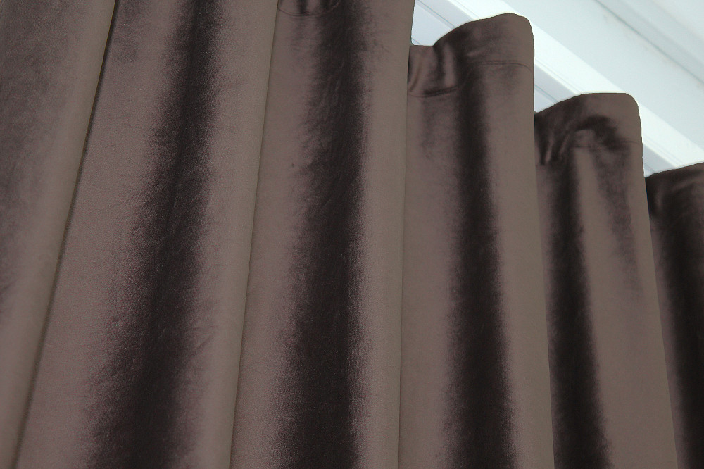 Комплект готових штор VR-Textil Оксамит (бархат) Kadife № 1131ш Коричневий 150х275 см 2 шт (30-949) Київ - фото 6