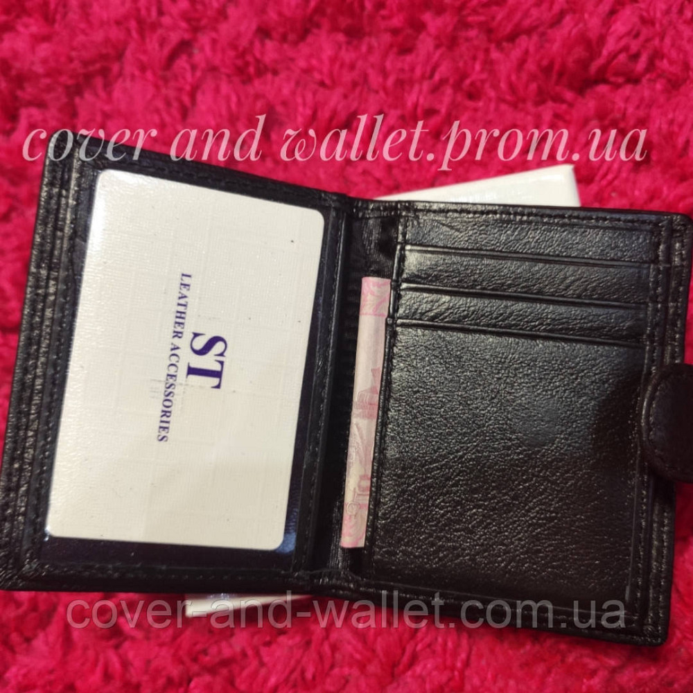 Чорна шкіряна кредитница для авто документів і ID карти ST Leather Київ - фото 7