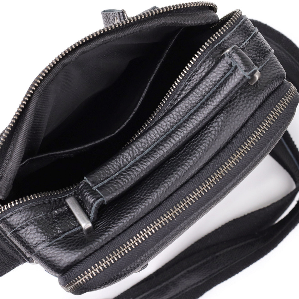 Деловая мужская сумка с ручкой для переноса в руке из натуральной кожи Черный (Vintage) Киев - изображение 2