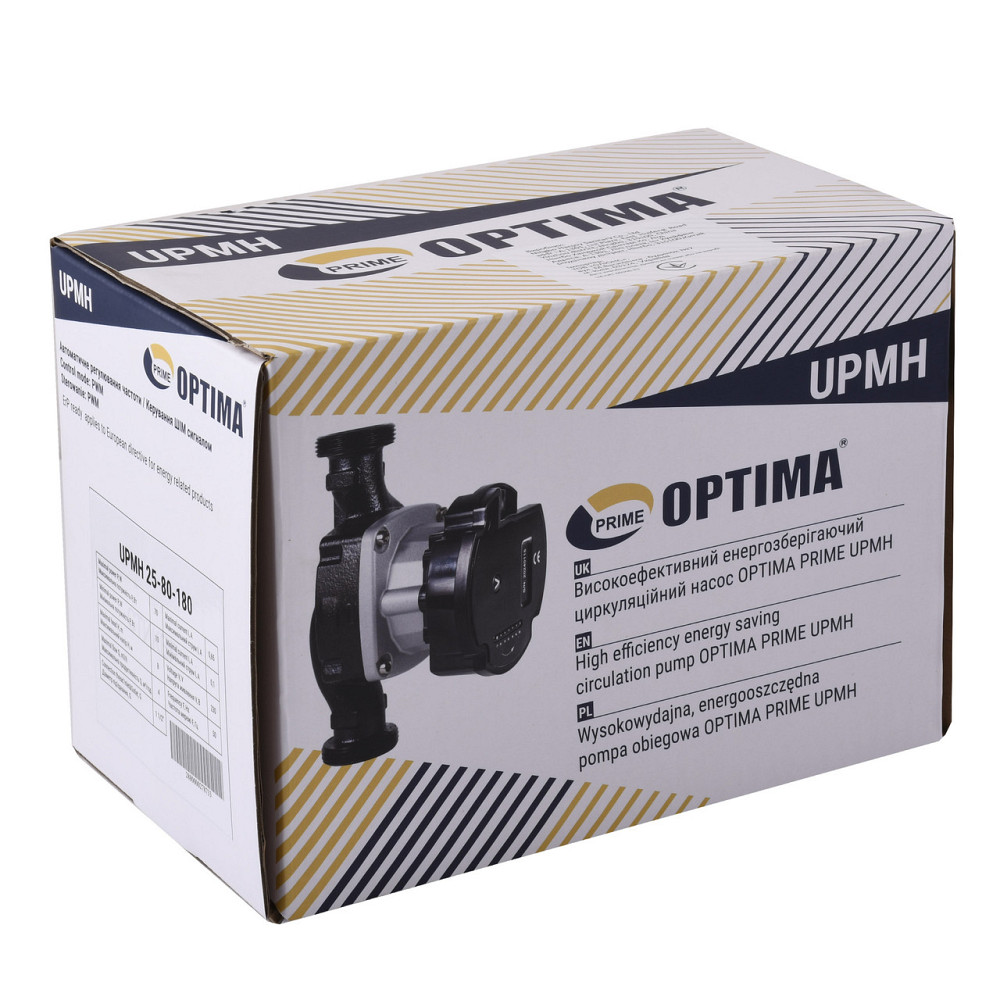 Насос циркуляционный энергосберегающий Optima PRIME UPMH 25-80AUTO 180мм + гайки (000027873) Киев - изображение 5