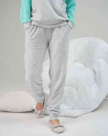 Жіноча піжама зі штанами Nicolette Три котики — Велюр 87125 M, Бірюзовий Київ