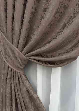 Шторна тканина льон мармур, колекція "Pavliani VO" колір какао 1718ш Київ