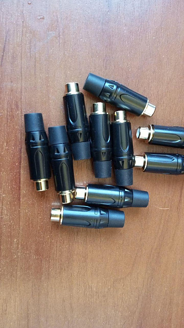 Гніздо RCA gold, метал корпус, чорне Полтава - фото 1