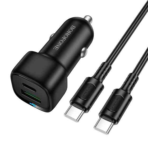 Автомобільний зарядний пристрій BOROFONE BZ34B Cloud PD38W(1C1A) car charger set(C to C) Black Одеса