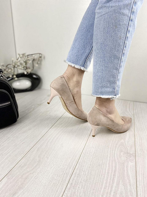 Туфлі жіночі SEE SEVEN пудра натуральна замша каблук 7 см 37 р. (3548) Коломия - фото 1