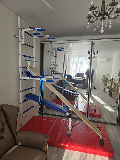 Тренажер доска для спины позвоночника профилактор шведская стенка черная оздоровительная ЛФК турник брусья Каменское - изображение 5