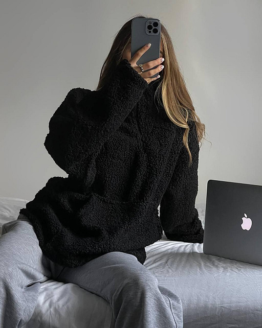 Жіночий стильний теплий оверсайз світшот букле баранчик Одеса - фото 5