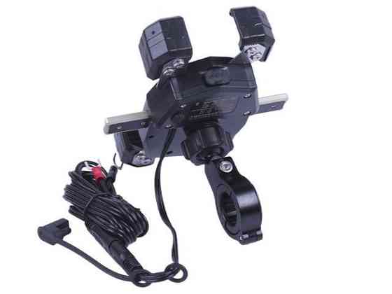 Держатель телефона M22-A1 с беспроводной зарядкой и круглым зеленым светодиодом, с креплением на руль, Мукачево