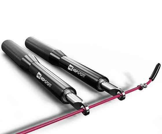 Скакалка Hop-Sport Crossfit з алюмінієвими ручками HS-A020JR чорна Київ