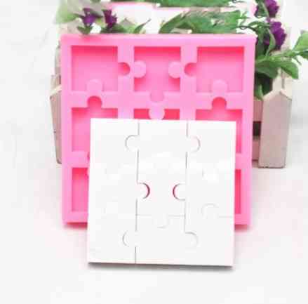 Молд силиконовый Пазлы 12 на 12 см розовый Киев