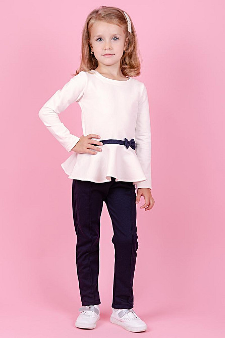 Блуза детская школьная (цвета : розовый, кремовый) топ Крохатушка одяг Киев - изображение 3