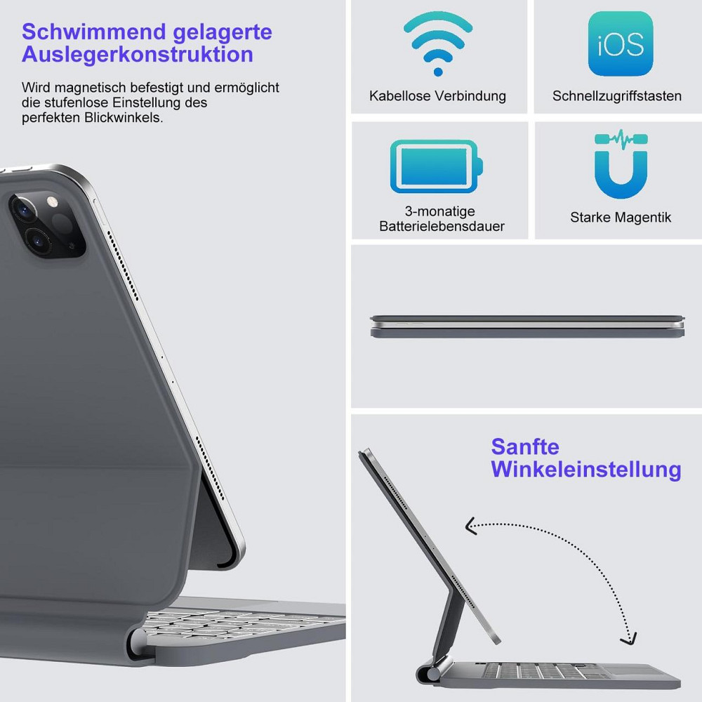 Клавіатура SENGBIRCH Magic для iPad Air 11 (M2/M3) 2024/2025 /iPad Air 5 2022/Air 4 2020 10.9/iPad 4-го 10.9/iPad Pro 11 2018 Дніпро - фото 4