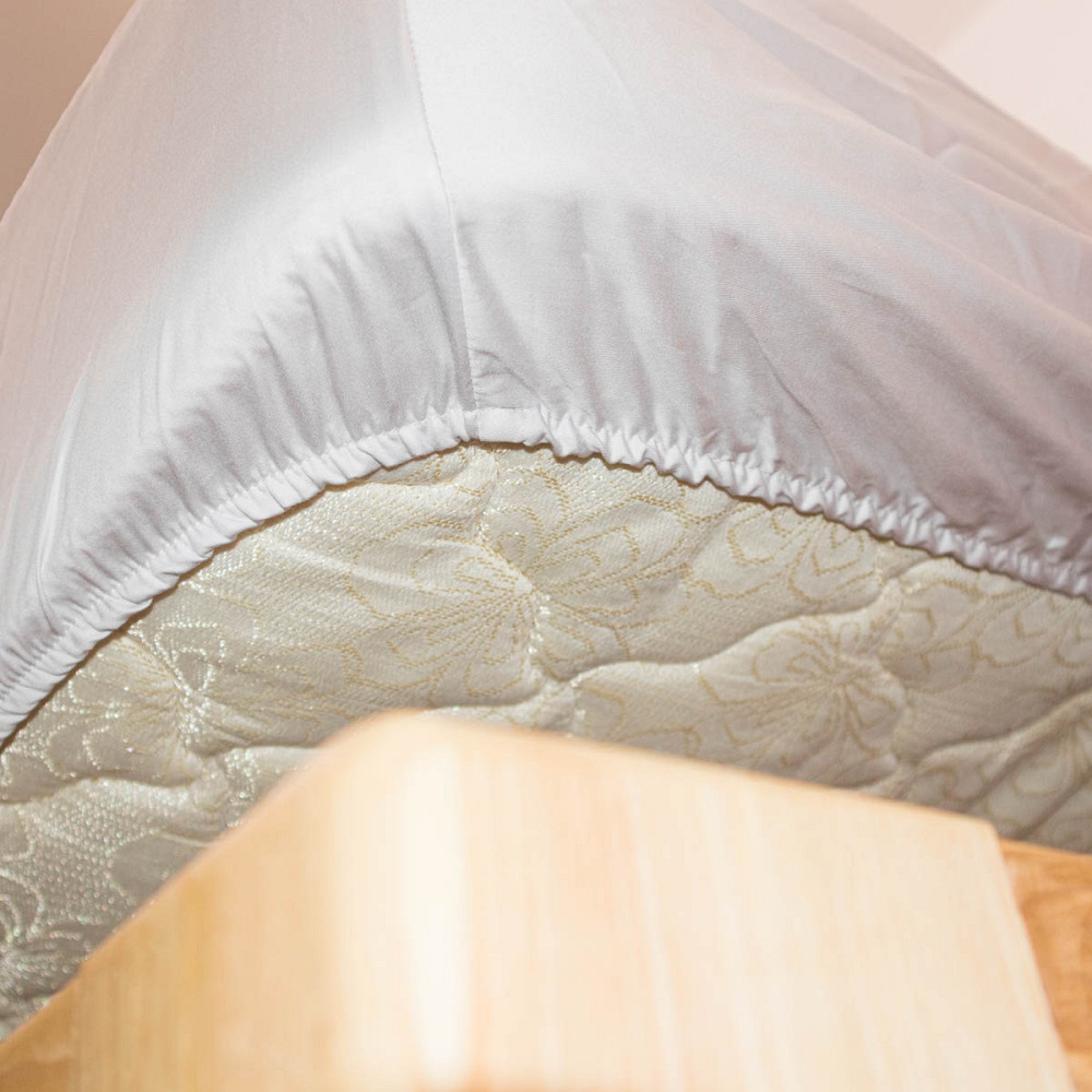 Простынь на резинке односпальная сатин 100% хлопок 90х200х25см 125г/м2 (Светло-серый) Сумы - изображение 2