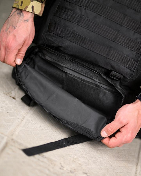 Рюкзак тактический 70 л Водонепроницаемый  черный ПП8252 Одесса - изображение 10