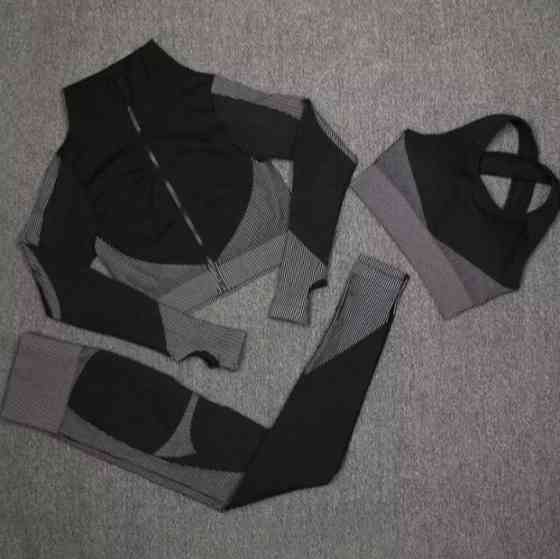 Жіночий костюм для фітнесу XL сіро-чорний Київ