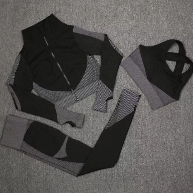 Жіночий костюм для фітнесу XL сіро-чорний Київ - фото 1