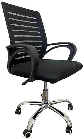 Офісне крісло керівника Tehforward Barsa хром Tilt Чорний Дніпро