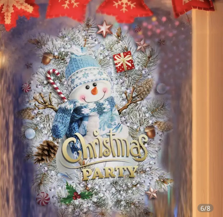 Новорічні наліпки на вікно "Сніговик"- розмір стікера 30*40см Київ - фото 4