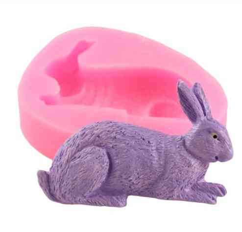 Молд силиконовый Заяц 58 на 44 мм розовый Киев