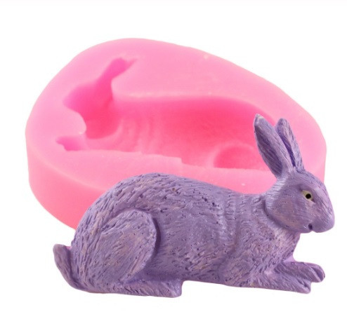 Молд силіконовий Заєць 58 на 44 мм рожевий Київ - фото 1
