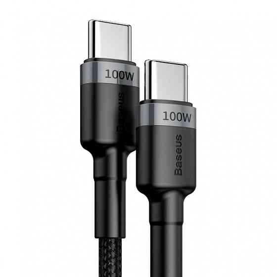 Кабель Baseus Cafule PD2.0 100W flash charging USB Type-C-Type-C cable (20V 5A) 2m Gray+Black Київ